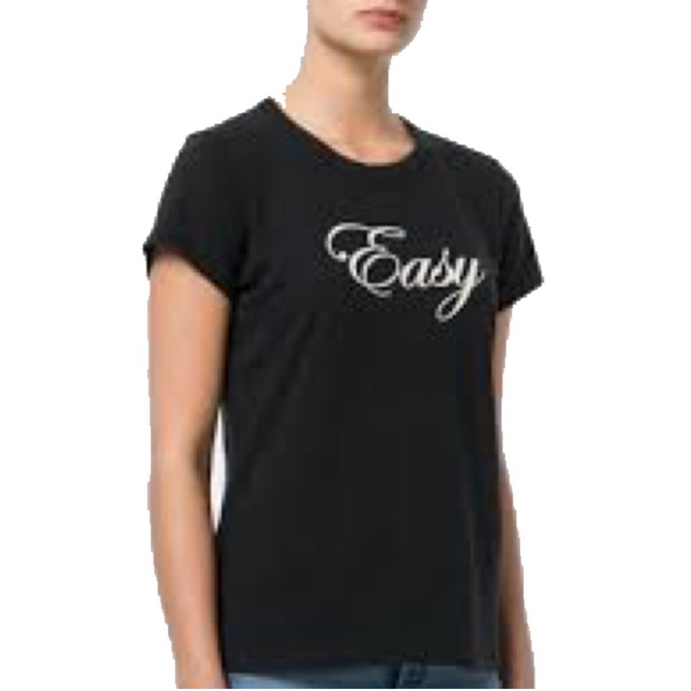 Rag & Bone Easy Graphic Black Cream Tee Shirt XS